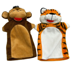 Melissa &amp; Doug Zoo Friends Soft Toy Plush Hand Puppets Monkey &amp; Tiger 2015 - $12.19