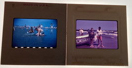 Slide 2 photos red border &amp; 1971 ocean city beach boat life guard stand vintage - £13.60 GBP