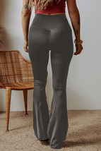 Dark Grey V Shape High Waist Flared Leggings - $13.57