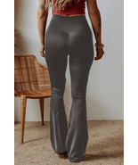 Dark Grey V Shape High Waist Flared Leggings - $252.73 MXN