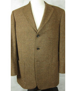 NEW Bullock &amp; Jones 3 Button Light Brown Wool Tweed Sport Coat 42L - £69.32 GBP