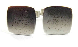 Cufflinks Rough Gradient Texture Sterling Silver 925 Vintage Patina - £58.37 GBP