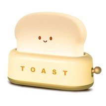 Small Table Lamp, Cute Toast Bread Led Bedroom Nightstand Light With Timer And R - £24.03 GBP