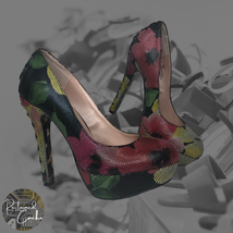 Betsey Johnson Womens Floral Platform Pumps High Heels Slip On Shoes Siz... - £47.96 GBP