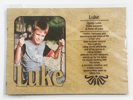 LUKE Personalized Name Profile Laser Engraved Wood Picture Frame Magnet - £10.82 GBP