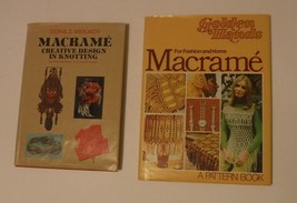 Vintage Macrame Craft Books lot of 2 Creative Design in Knotting Golden Hands - £11.14 GBP