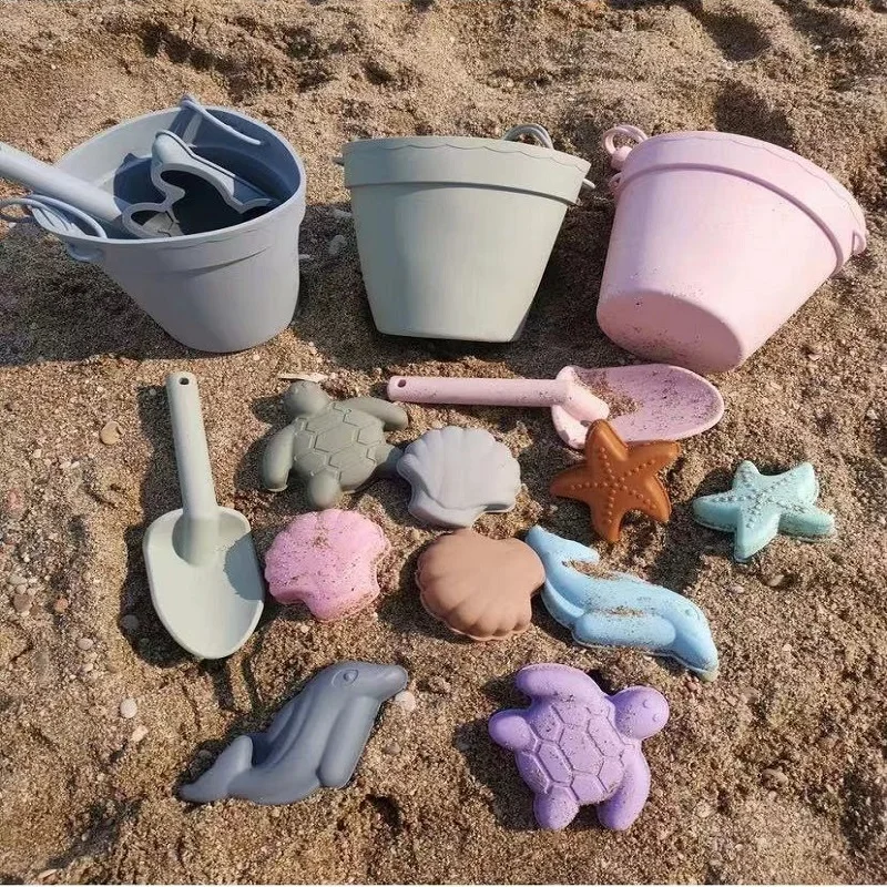 Beach Toy Sand Bucket Pool Beach Set Play Sand Outdoor Play Child Soft Rubber - £14.37 GBP+