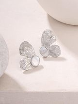 KICKY&amp;PERKY 925 Sterling Silver Butterfly Mother Of Pearl Earring Womens Jewelry - $119.00