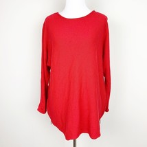 Michael Kors Red Long Sleeve Sweater Gold Zipper Tunic Size XL Valentine... - $280.08 MXN