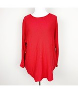 Michael Kors Red Long Sleeve Sweater Gold Zipper Tunic Size XL Valentine... - $280.08 MXN
