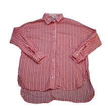 Love Tree Shirt Women Small Red Long Sleeve Button Up Casual Tunic Stripe - £17.99 GBP
