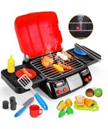 Kids Play Food Grill With Pretend Smoke Sound Light Kitchen Playset Pret... - $57.99