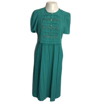 Miss Dorby Vintage Classy Petites Long Secretary Dress ~ Sz 8P ~ Teal ~ Modest - £16.20 GBP
