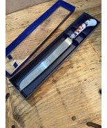 Prill Shabbat Challah Knife Porcelain Floral Handle Sheffield Stainless ... - $32.79 CAD