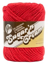 Lily Sugar&#39;n Cream Yarn  Solids Red - £12.13 GBP