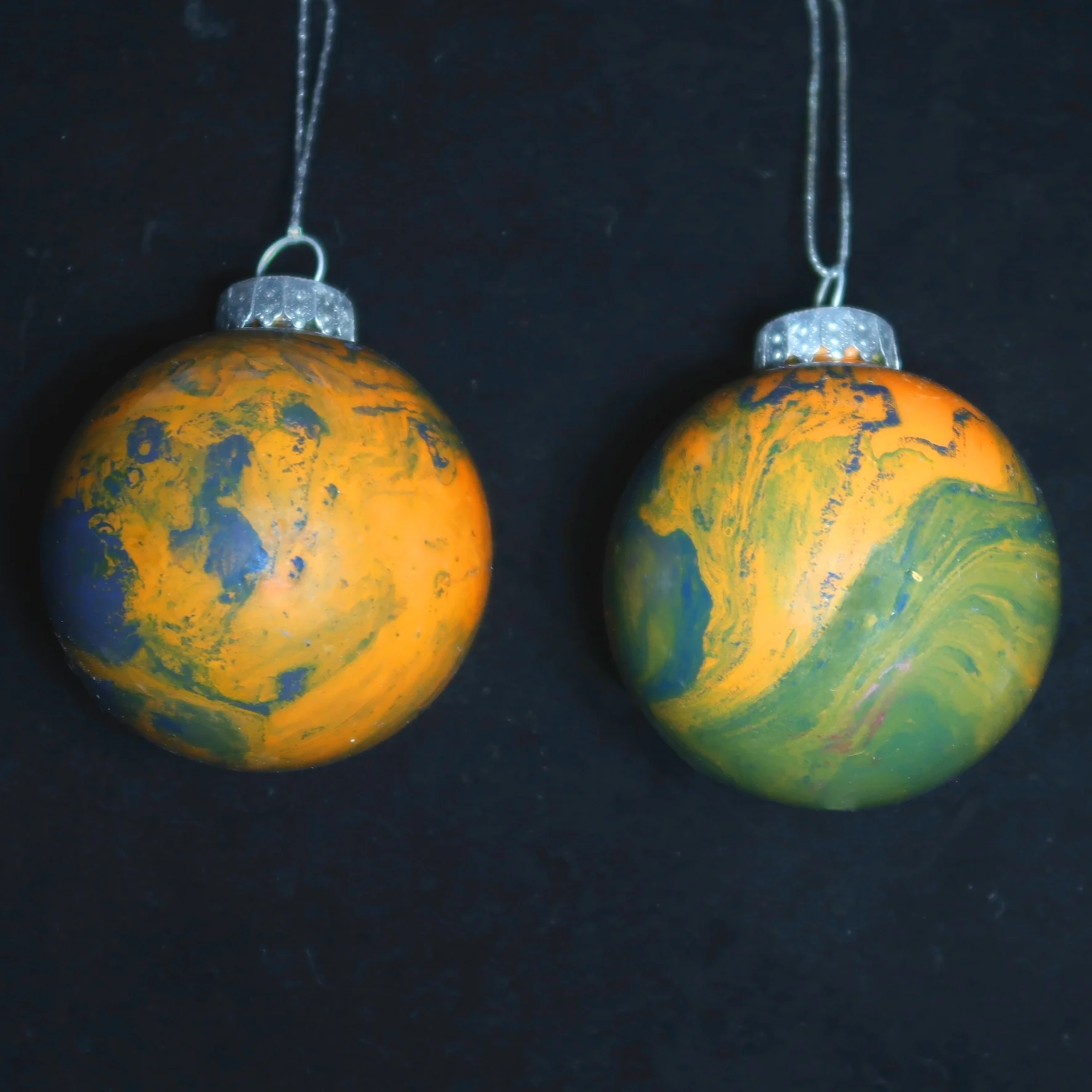 Marbled Ornaments - Set of two  - $12.00