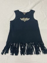 Harley Davidson Black Fringe Bottom Tank Top El Paso, Texas fits like Me... - £11.65 GBP