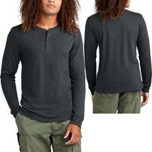 BIG Mens Long Sleeve 3 Button Henley T-Shirt Layering Soft Tri-Blend Tee XL-4XL - £15.17 GBP+