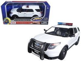 2015 Ford Police Interceptor Utility White with Flashing Light Bar and Front an - £44.88 GBP