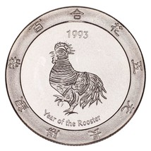1993 Year of the Rooster .999 Silver 1 Ounce Gaming Round Artichoke Joe&#39;s Casino - £56.98 GBP