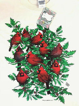 Christmas T-shirt M L XL 2XL NEW Cardinal Holly Natural Unisex Long Shor... - £18.20 GBP