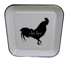 Decorative Enameled Plate Chicken Rustic Farmhouse Kitchen (New) - £16.11 GBP