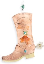 Western Boot Ranching Cowboy Cowgirl Ornament Pilgrim Imports Metal Fair Trade - £17.42 GBP
