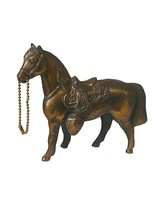 Horse Sculpture Figurine Statue vtg antique Foal Copper Metal Keychain C... - £23.22 GBP