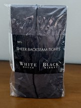 White House Black Market Black Sheer Backseam Tights M/L 5’5”-5’10” 140-... - $230.54 MXN