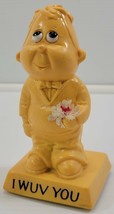 N) Vintage 1970 Russ Wallace Berrie I WUV YOU Resin Statue Figurine - £7.89 GBP