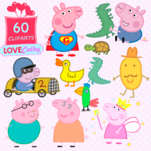 Animals character 1, Clipart Digital, PNG, Printable, Party, Decoration - $2.80