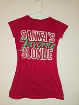 Santa&#39;s Favorite Blonde small T-Shirt Women&#39;s Slim Fit Short Sleeve Prep... - £11.72 GBP