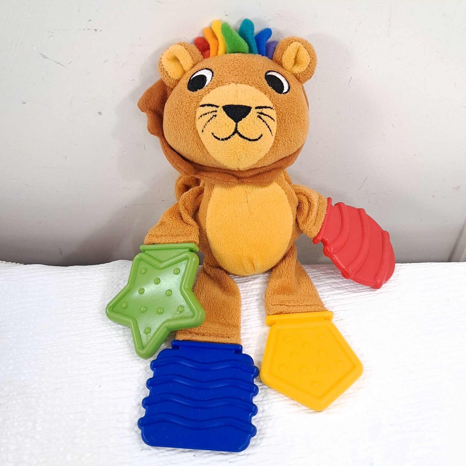 Baby Einstein Teethe &amp; Tug Lion Plush Infant teether Toy Rainbow Rubber ... - $48.00