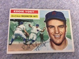1956 Topps Baseball Eddie Yost #128 GRAY BACK NM or Better Washington Nats - $24.95