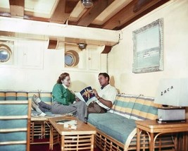 Errol Flynn rare on board his yacht Zaca with wifePatrice Wymore 8x10 inch photo - $9.75