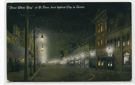 Great White Way Street Scene at Night Lights El Paso Texas 1910 postcard - £5.17 GBP