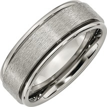 Titanium 8mm Satin Mens Wedding Ring Band Size 16 - £99.62 GBP