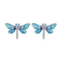 WOSTU 100% 925 Silver Animals Sea Bee Flamingo Opal Stud Earrings For Women Wedd - $23.43