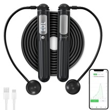 Smart Jump Rope, Cordless &amp; Rechargeable Jump Ropes For Fitness With Counter, Ap - £37.48 GBP