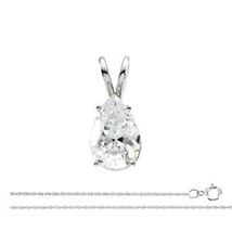 Pear Natural Mined Diamond Pendant 14k White Gold (0.91 Ct E SI2 Clarity) GIA - £2,696.09 GBP