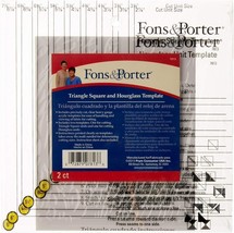 NEW Fons &amp; Porter Triangle Square &amp; Hourglass Template with Instructions #7813 - $23.71