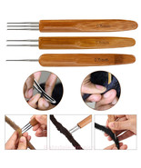 5Pcs Crochet Needle Hook Bamboo Handle Dread Knit Hair Fixing Braiding D... - €10,27 EUR