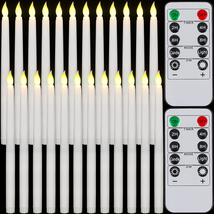 Tuanse 24 Pieces Flameless Taper Candles with Remote and Timer Flickering LED Ba - £39.28 GBP