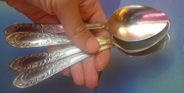 Vintage USSR Soviet Kitchenware Spoons Set Stainless Steel SPOON x4 mark... - $26.21