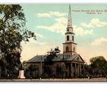 Trinity Church and Doane Statue Newark New Jersey NJ Unused DB Postcard W11 - $3.91