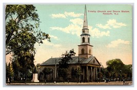 Trinity Church and Doane Statue Newark New Jersey NJ Unused DB Postcard W11 - £3.11 GBP