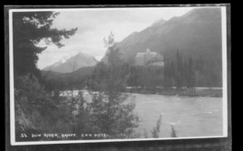 Vintage RPPC Postcard Canadian Pacific Railway Hotel Banff Canada Bow River - £10.11 GBP