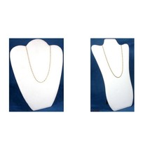 White Velvet &amp; Faux Leather Padded Necklace Bust Showcase Display Kit 2 Pcs - £15.41 GBP