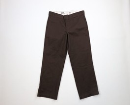 Vintage Dickies Mens Size 34x28 Faded Wide Leg Mechanic Work Pants Brown - £62.54 GBP