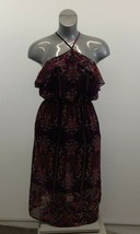 Monteau Halter Style Blouson Dress Women&#39;s Large Purple Floral Dress - £11.07 GBP